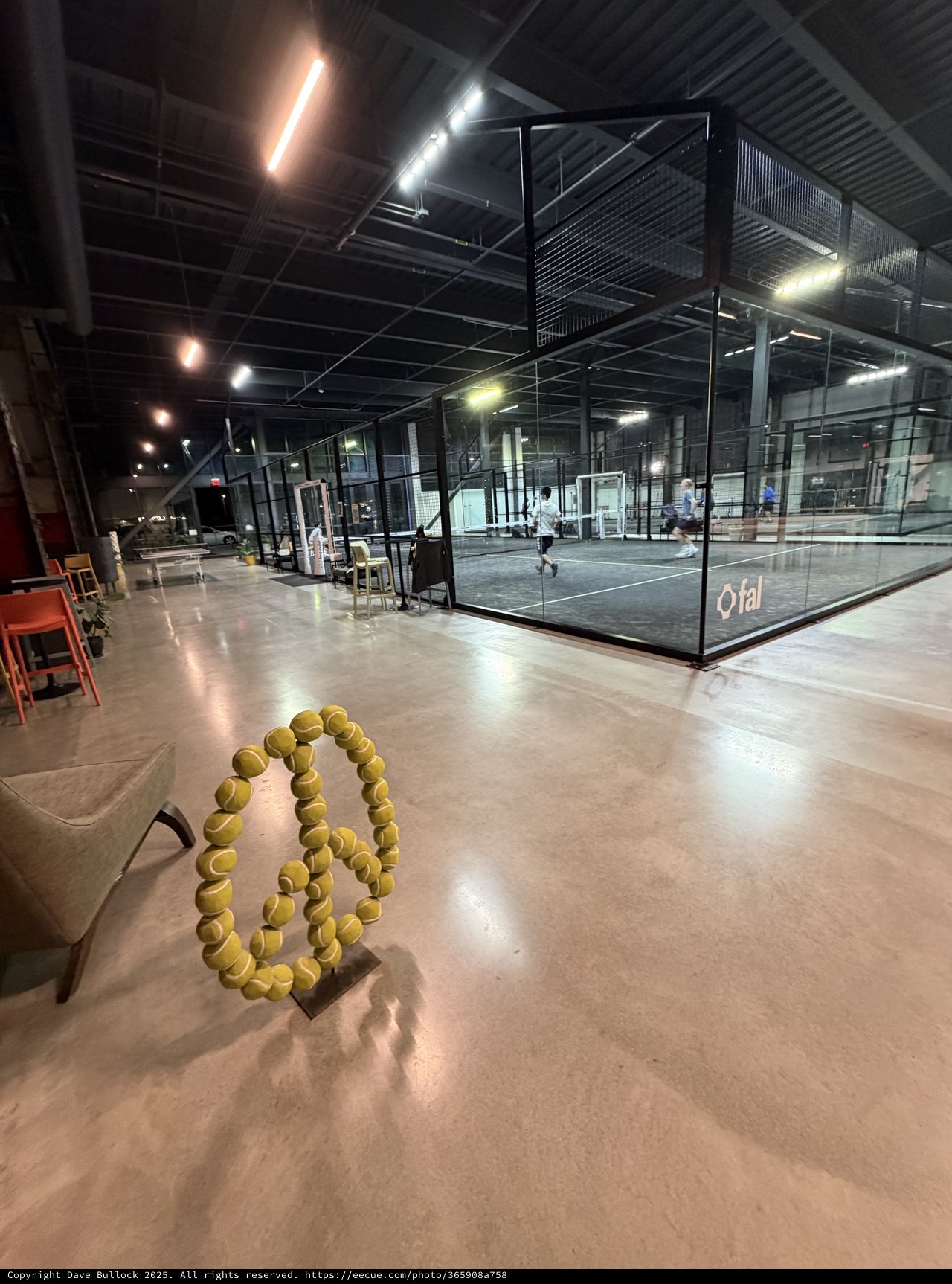 Modern Indoor Padel Tennis Court at Night