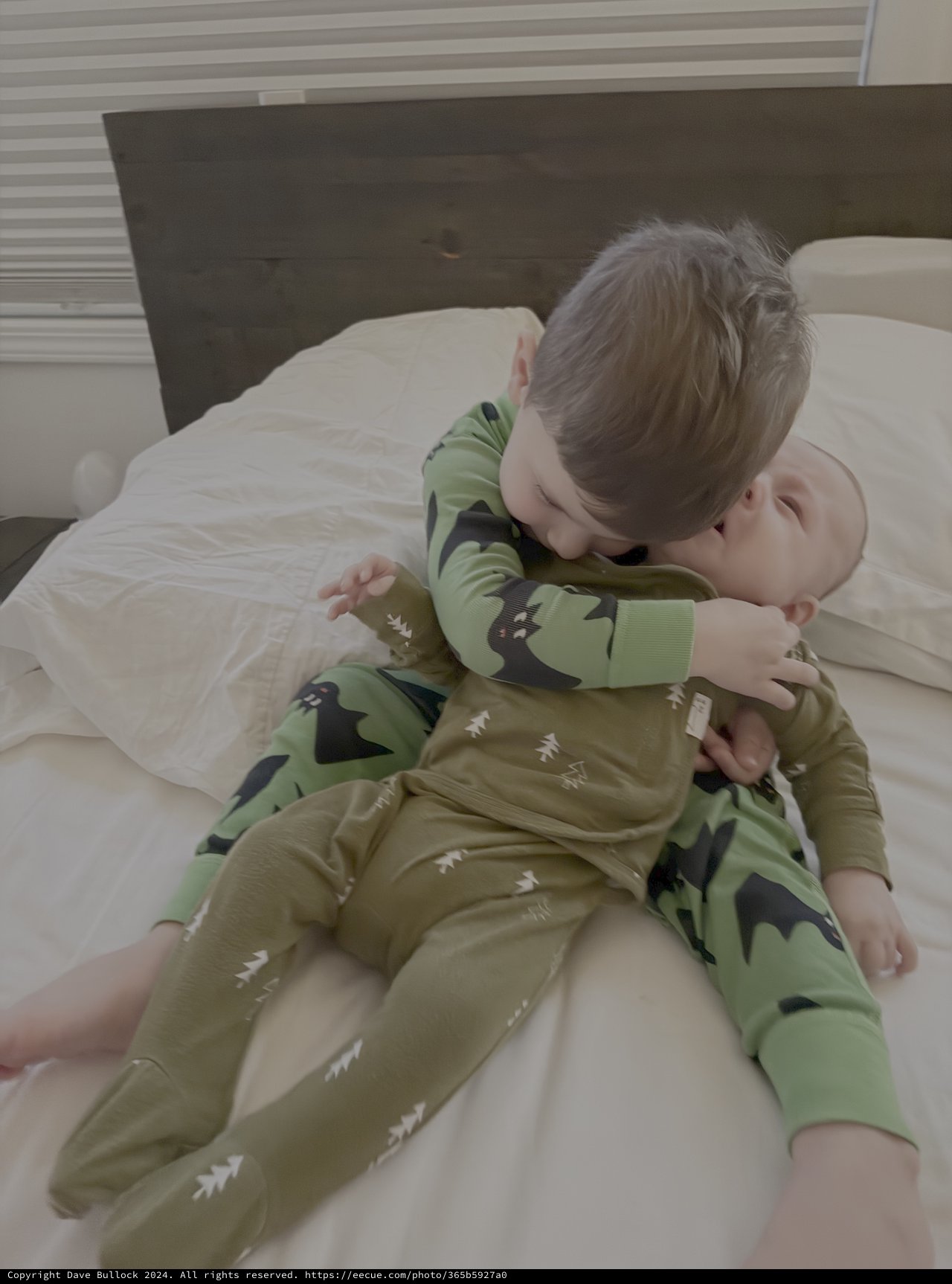 Brothers Sharing Sweet Morning Cuddle Time