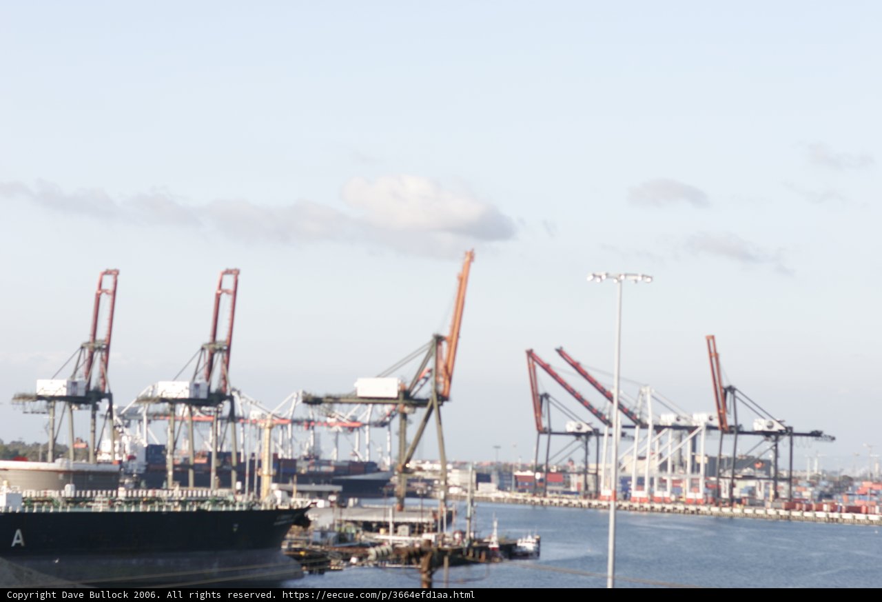 Waterfront with Construction Crane