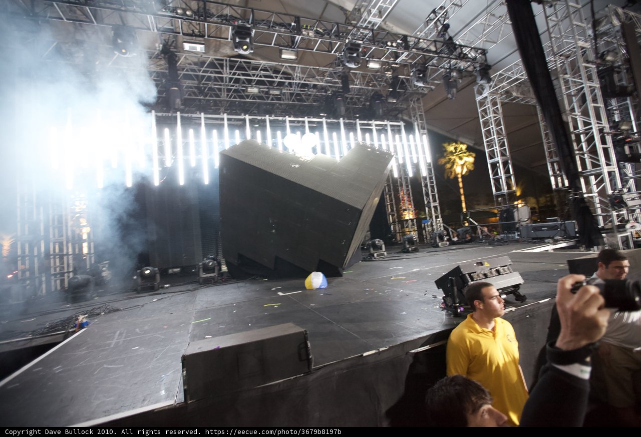Smoke-Filled Stage at Coachella Music Festival