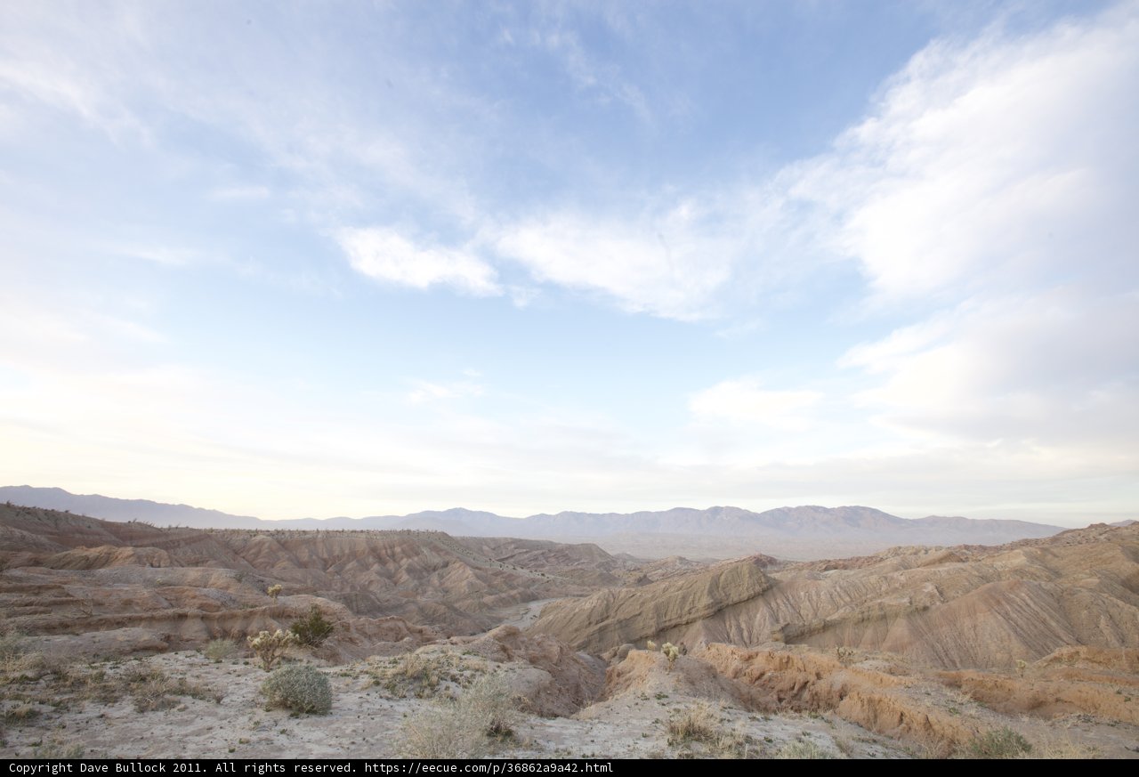 Panoramic view of Anza Borrego Desert and Mountains