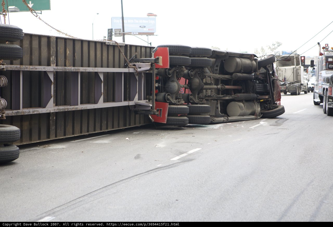 Overturned Truck on the Road