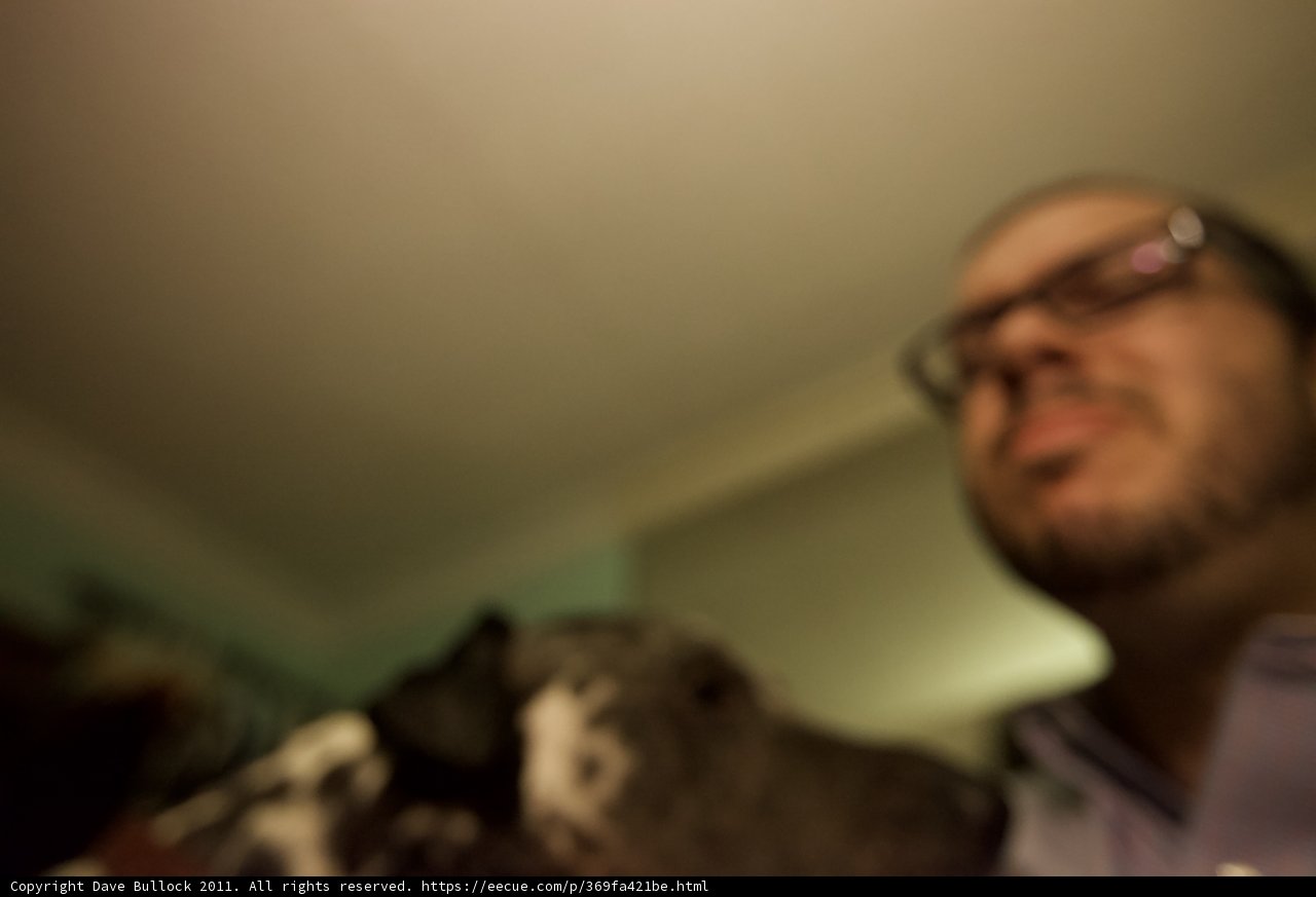 Blurry Portrait of a Man and his Furry Companion