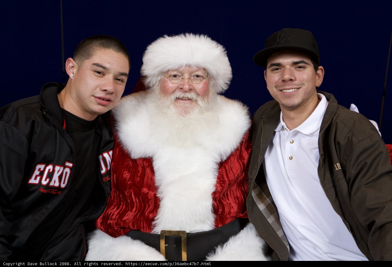 Festive Santa with Two Males