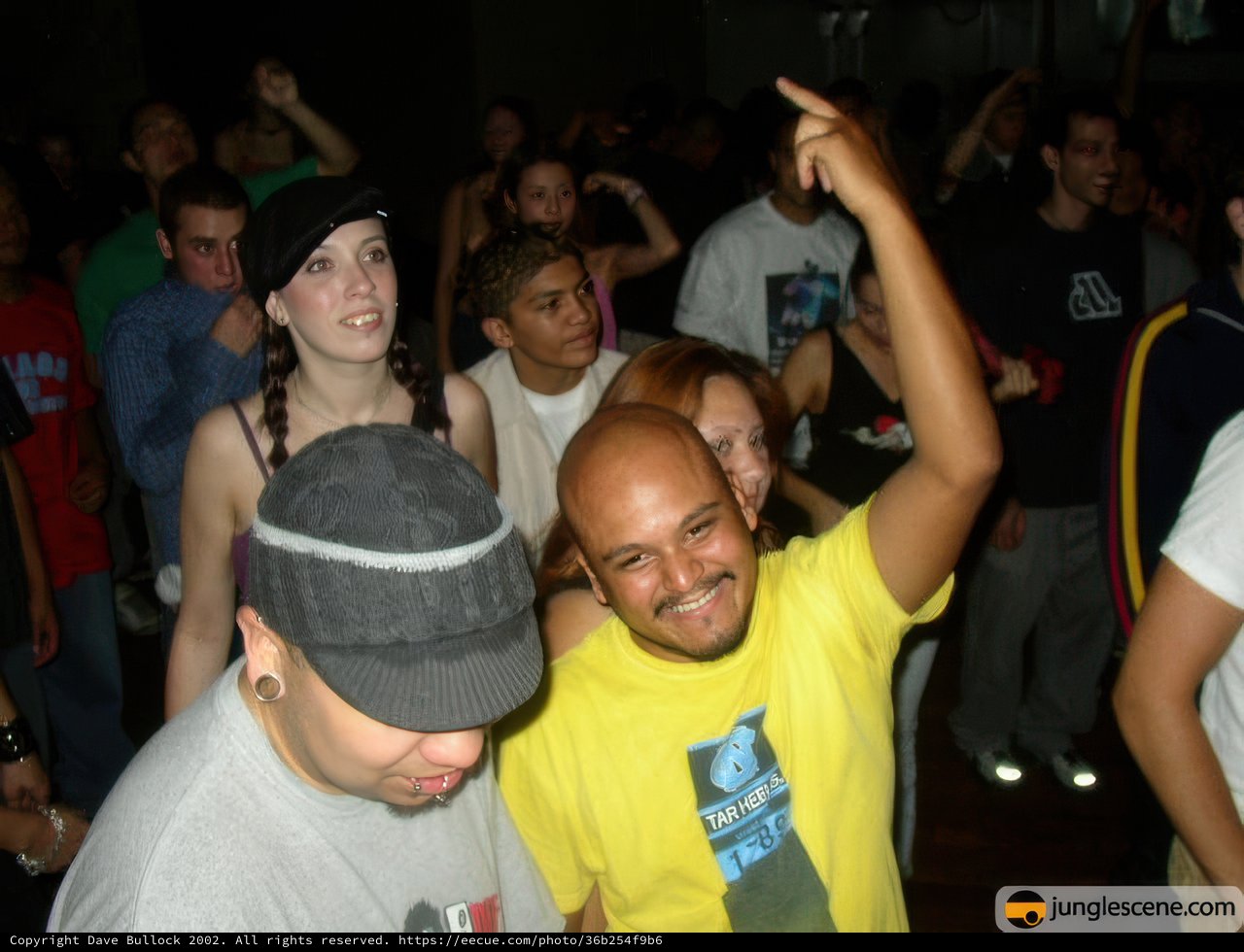 Partygoers strike a pose