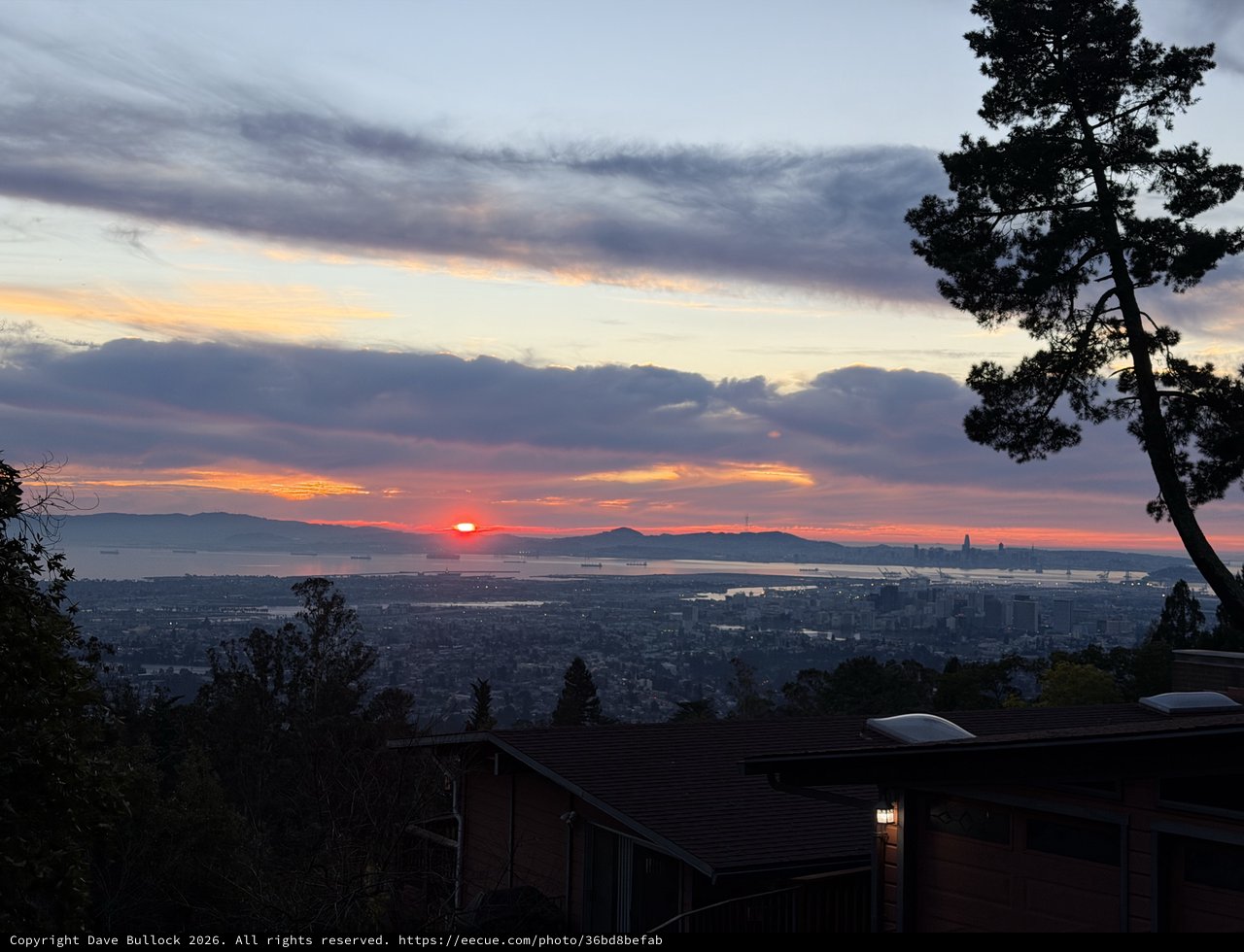 Sunset Over San Francisco Bay from Oakland Hills