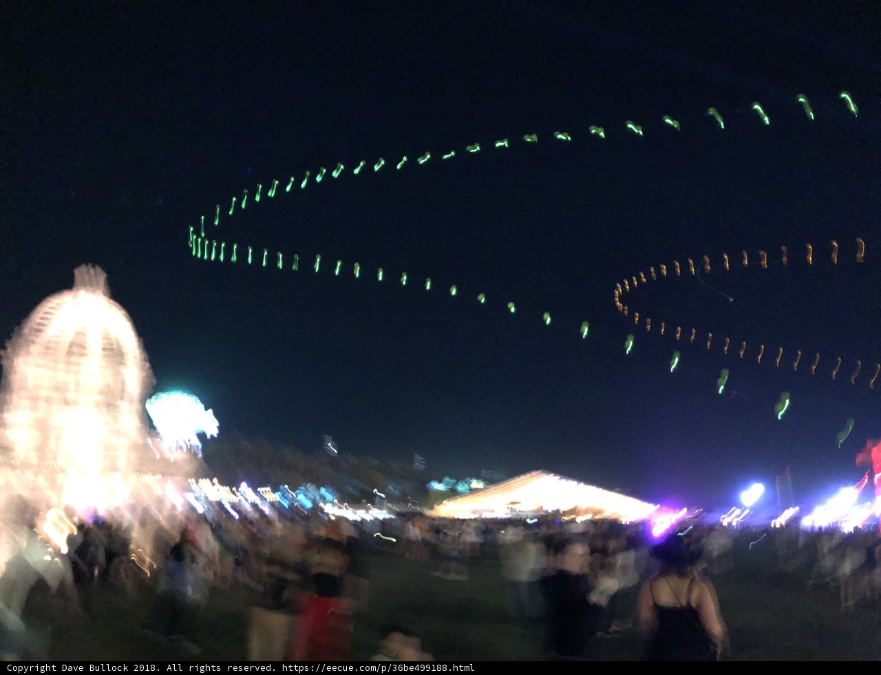 Night Sky Illuminated by Pyrotechnics