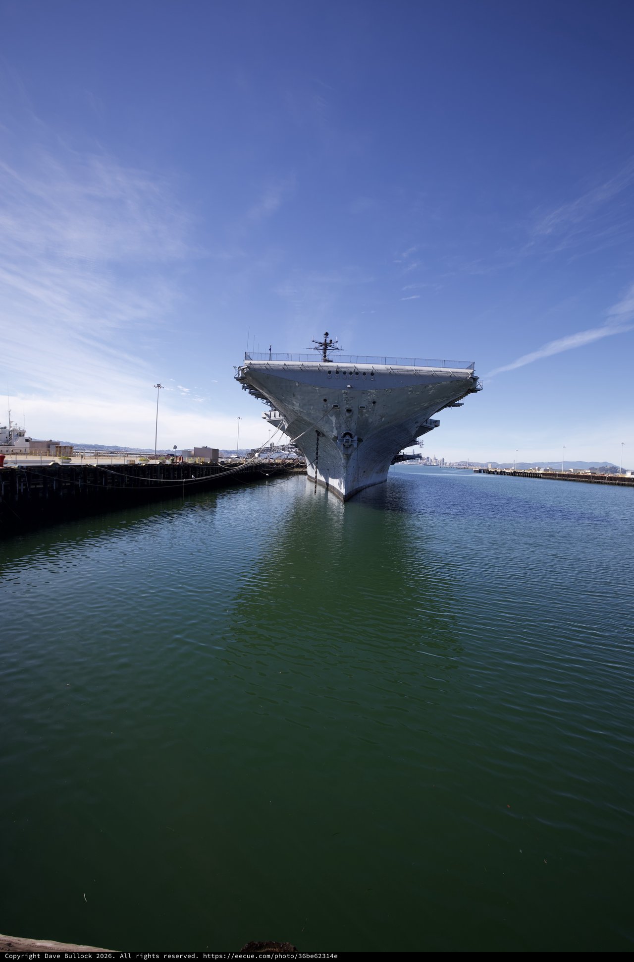 USS Hornet Aircraft Carrier Docked at Naval Port