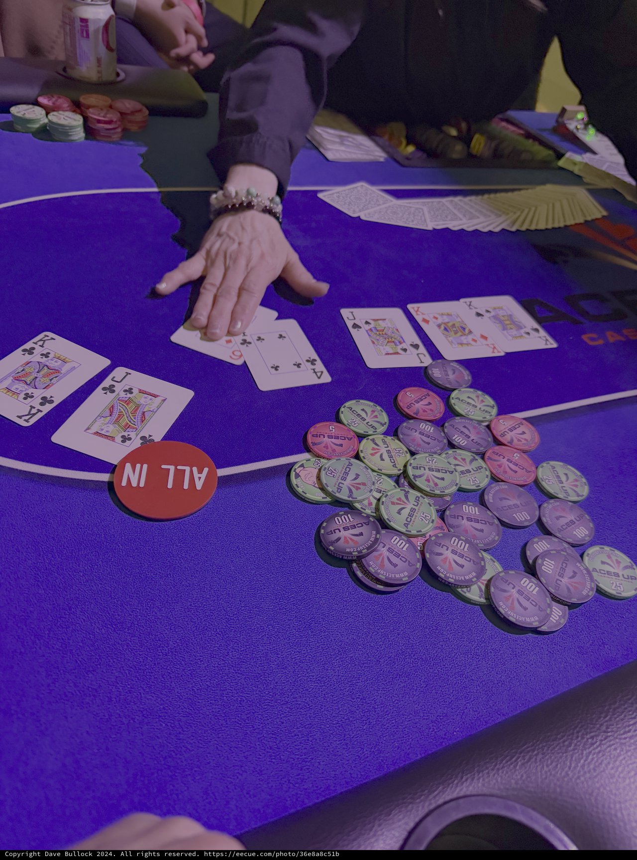 Blackjack Game in Progress at Casino Table