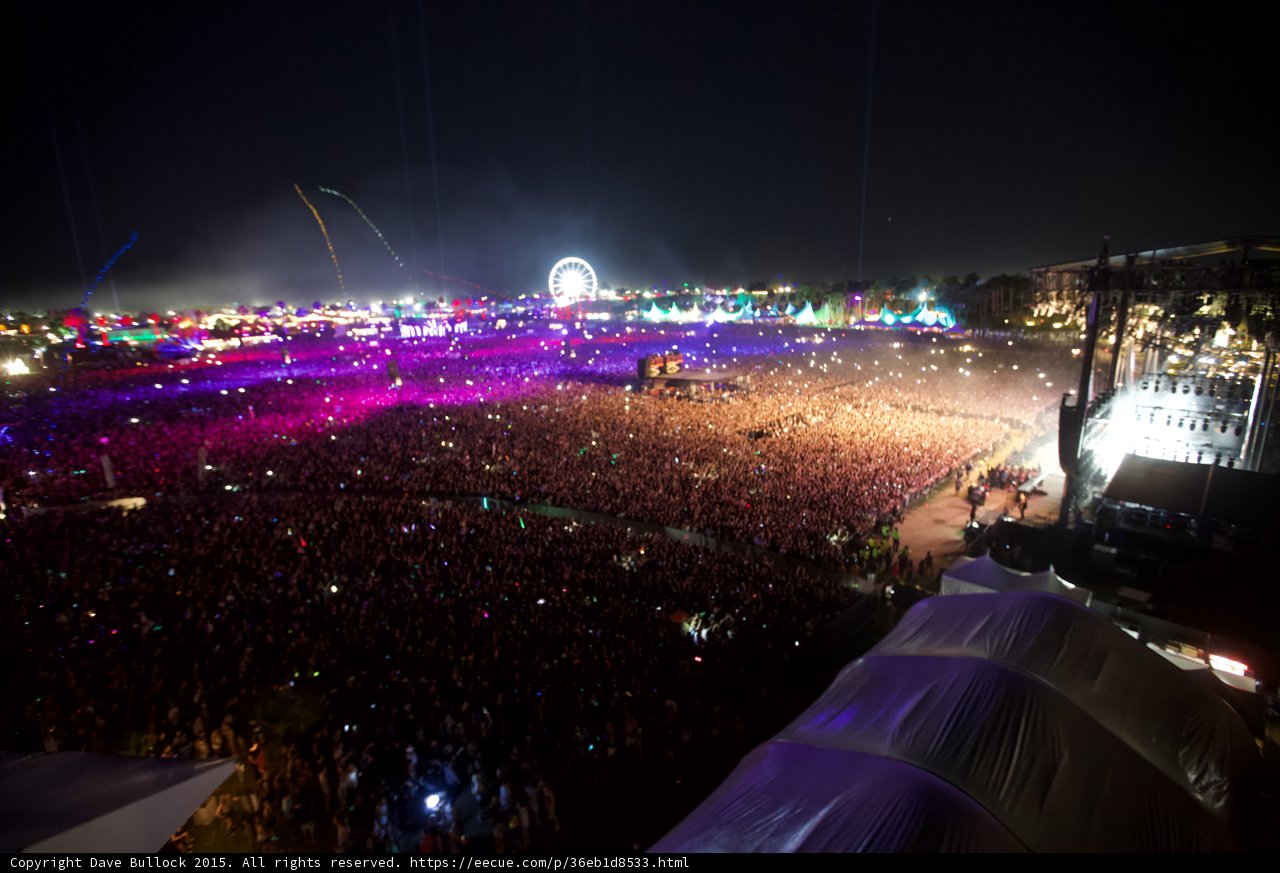 Nighttime Revelry at Coachella Music Festival