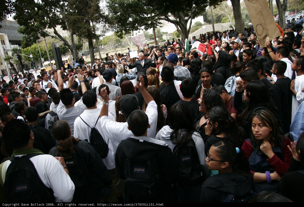 Large Crowd Gathers for School Walkout