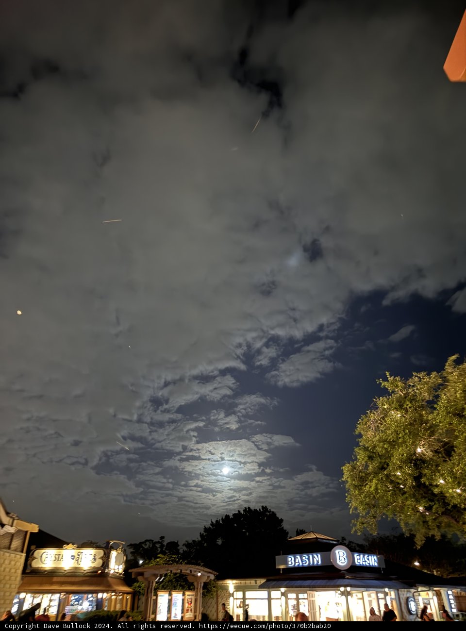 Lunar Luminescence Over Disney Springs