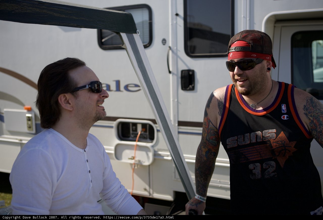 White Shirted Man with Tattoo and Sunglasses