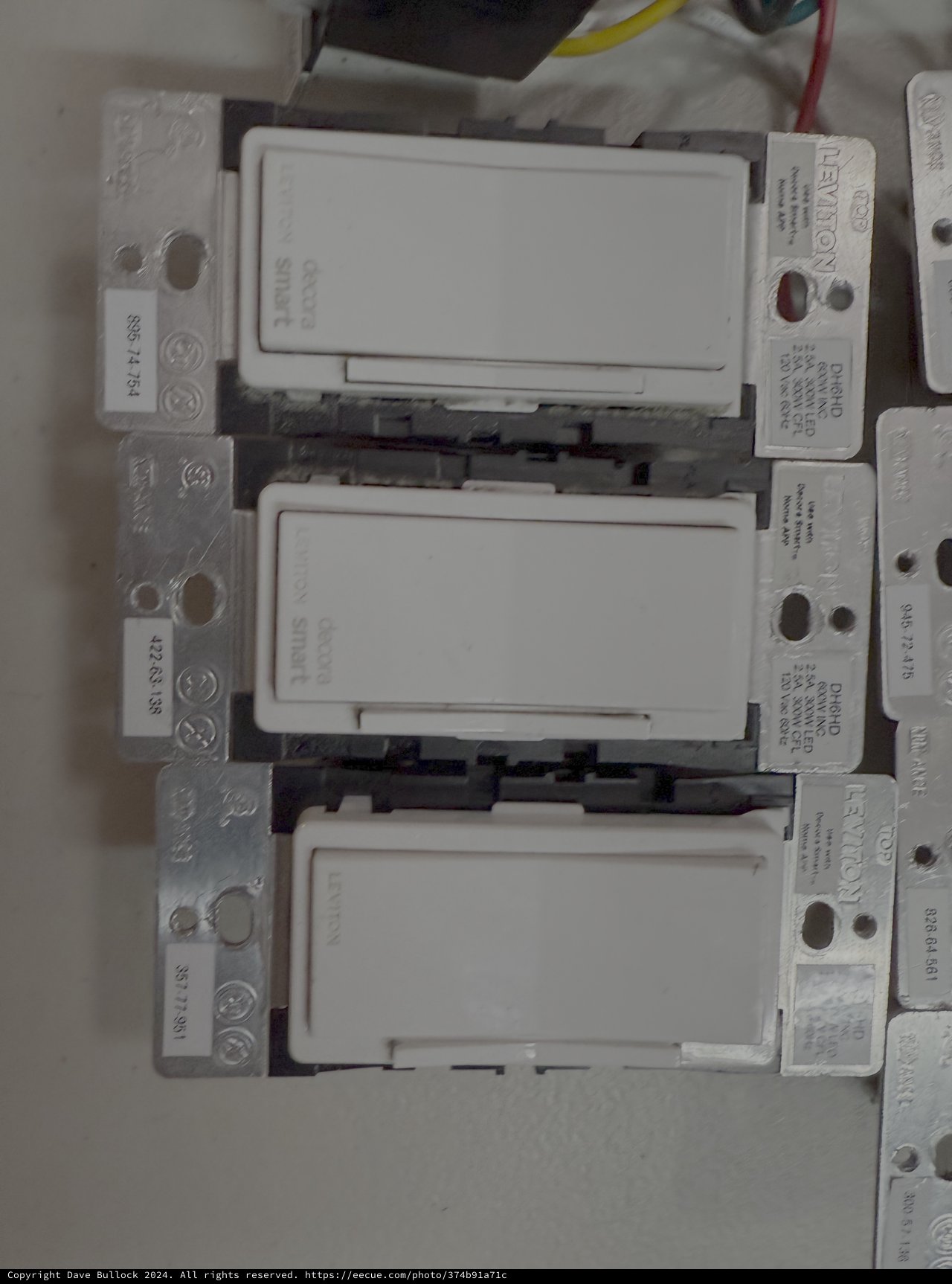 Electrical Panel with Smart Home Dimmer Switches
