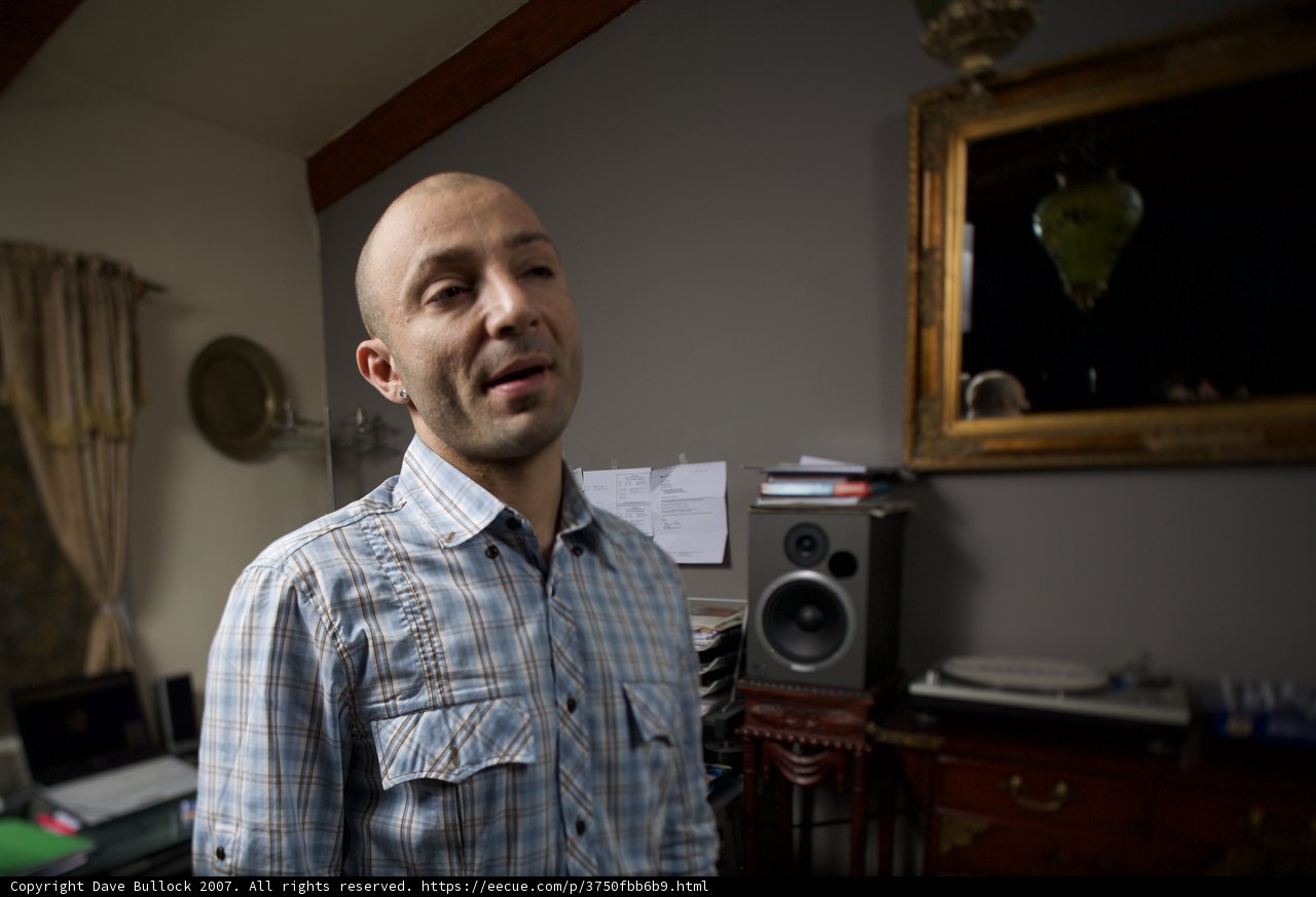 Bald Man at his Computer