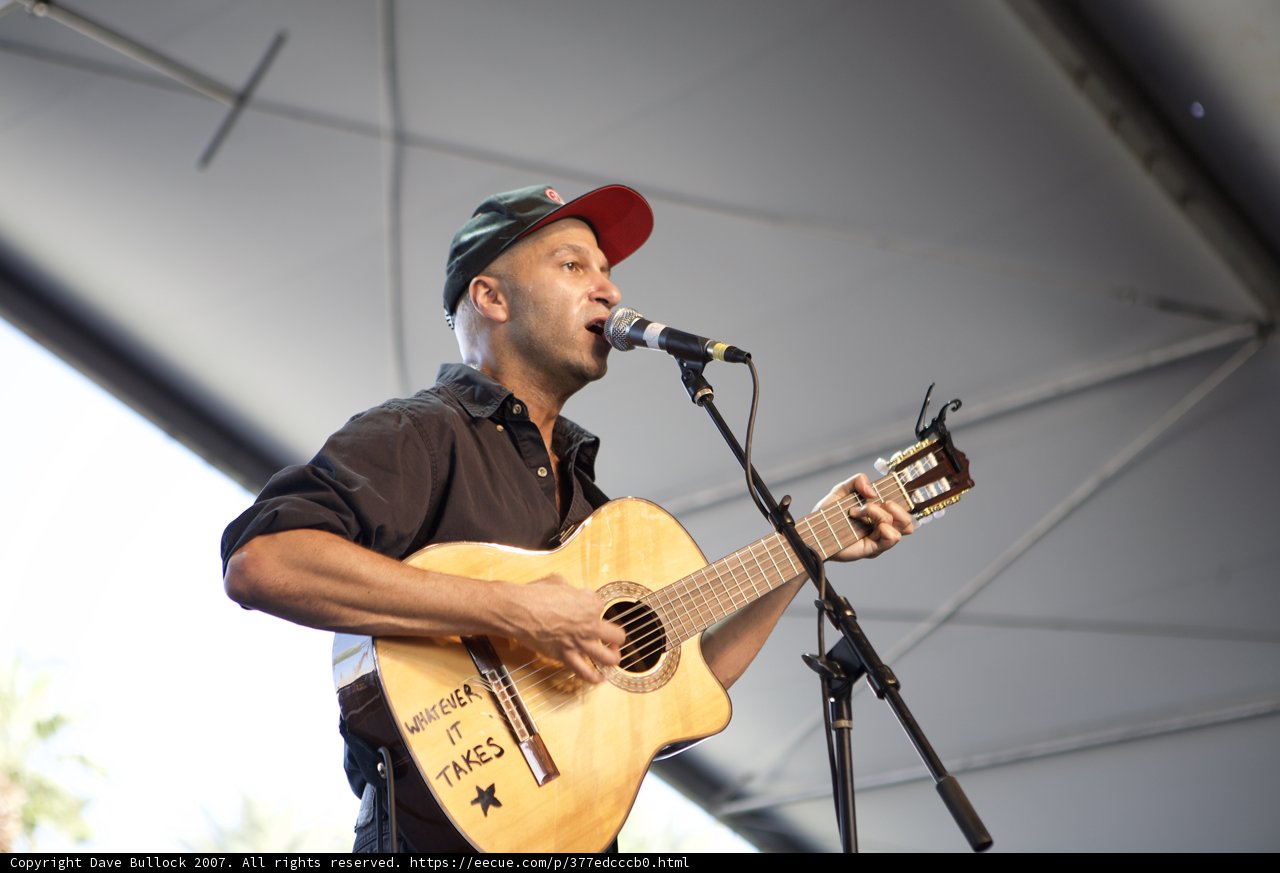 Tom Morello Rocks Coachella with Electric Guitar and Microphone
