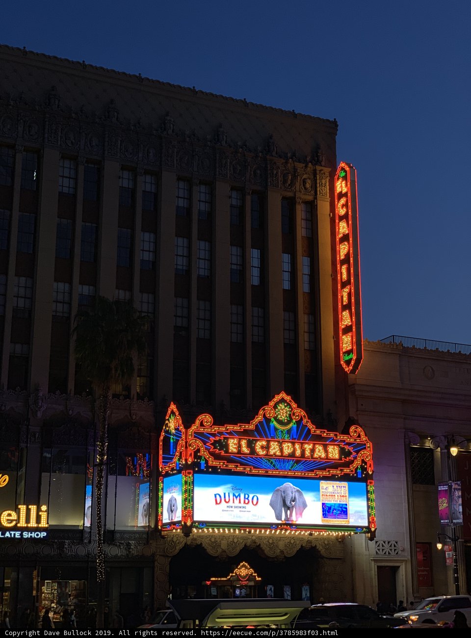 Neon-Lit Theater at Night