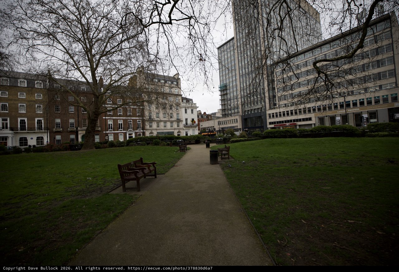 Winter Park Path in Urban London Square