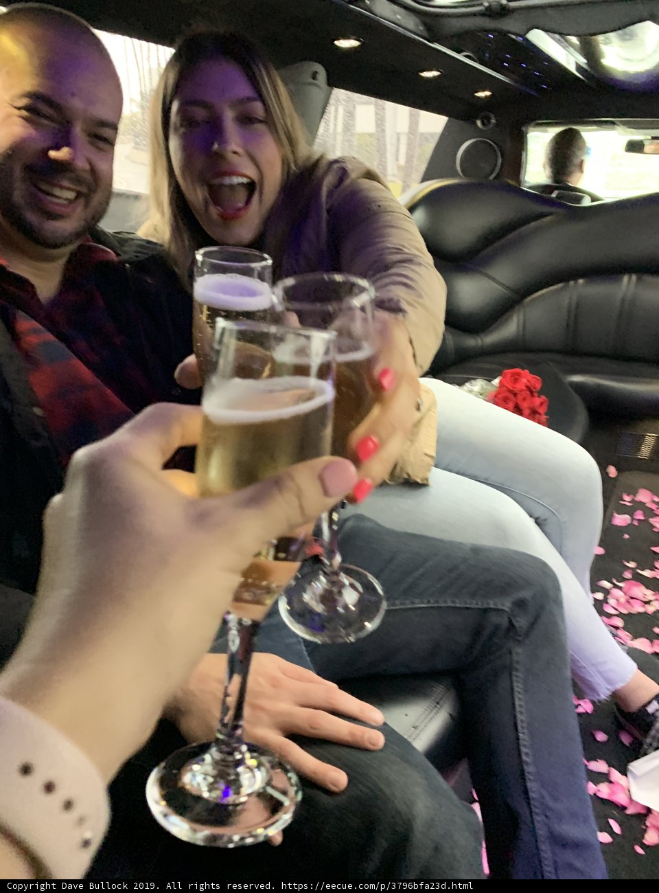 Champagne Toast in the Limo
