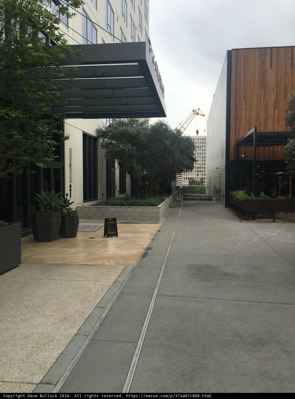 City Sidewalk with Office Building in the Background