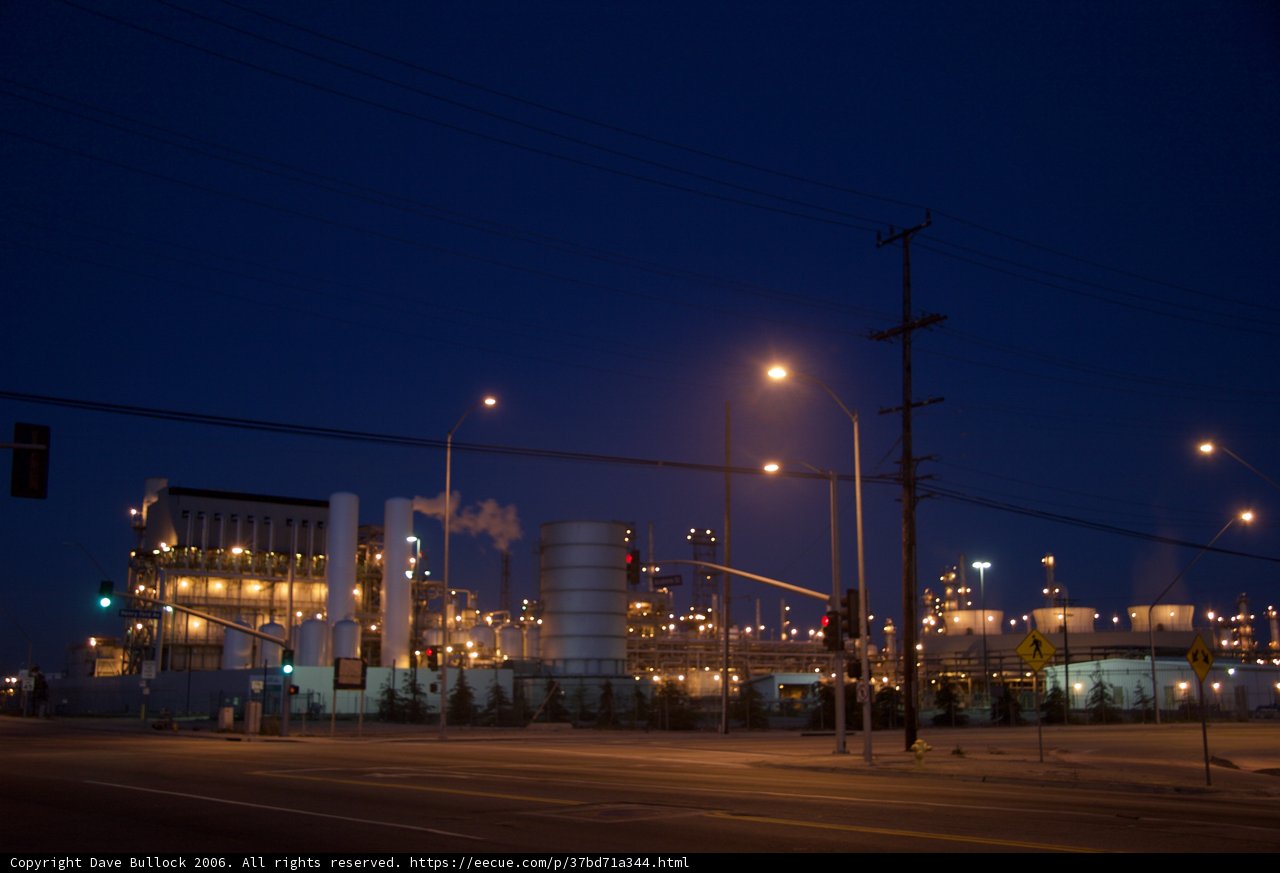 Nighttime Glow of a Refinery