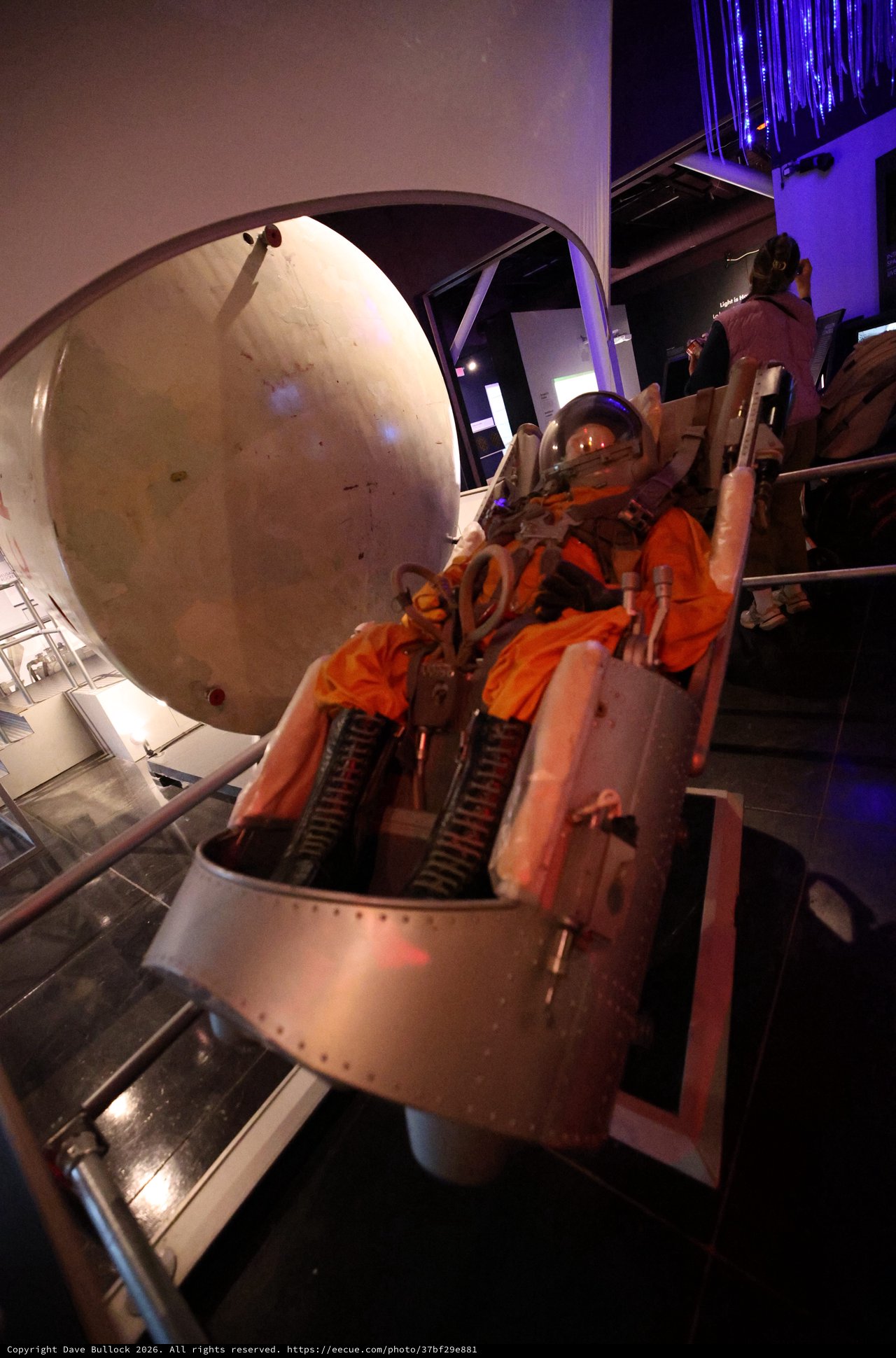 Vintage Space Capsule Display with Mannequin Astronaut