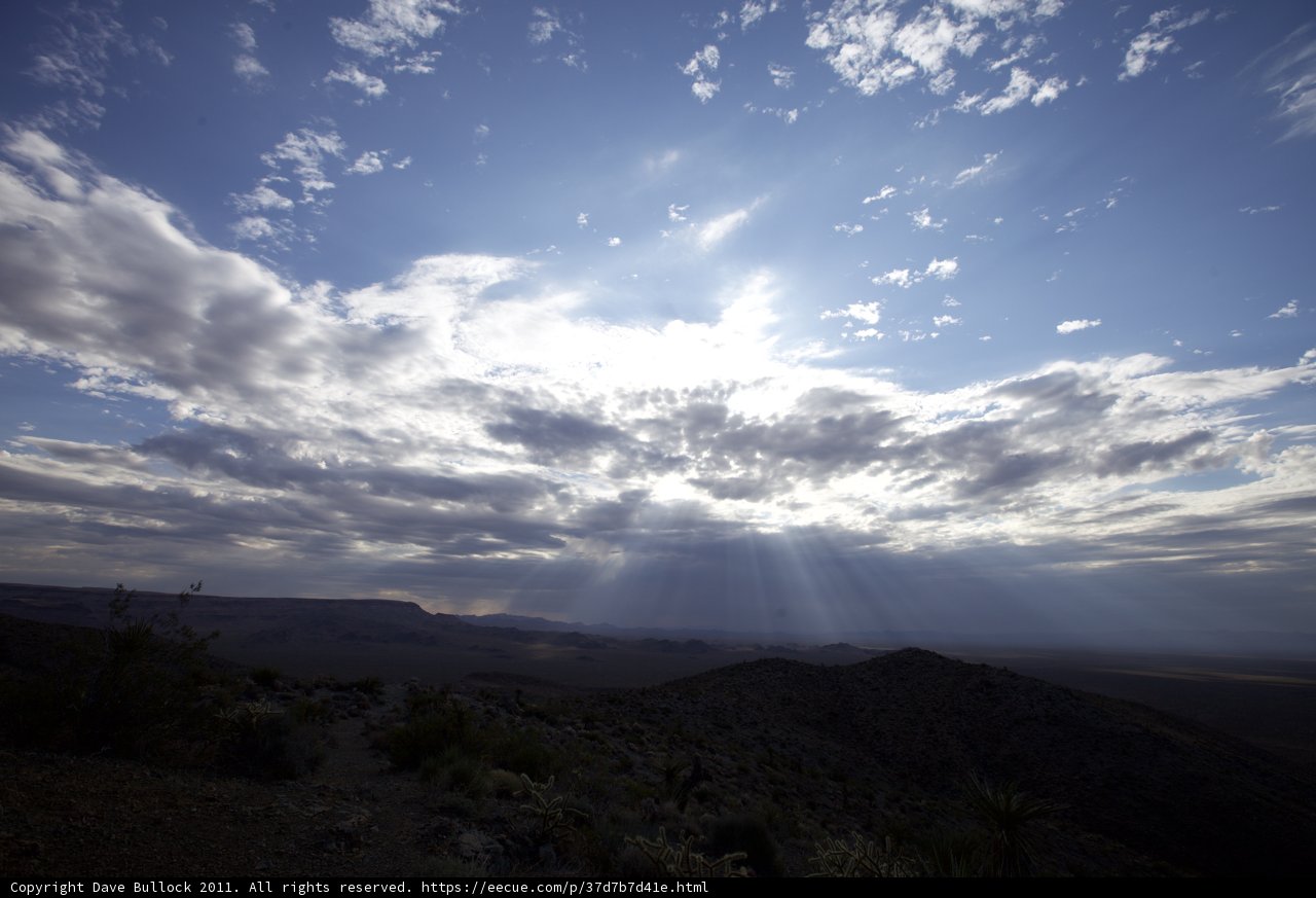 Radiant Sunbeams over the Desert
