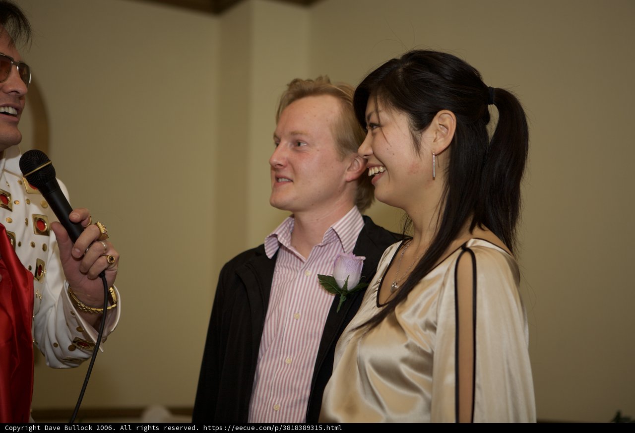 Chatting in Elvis Costumes at Wakkako Wedding