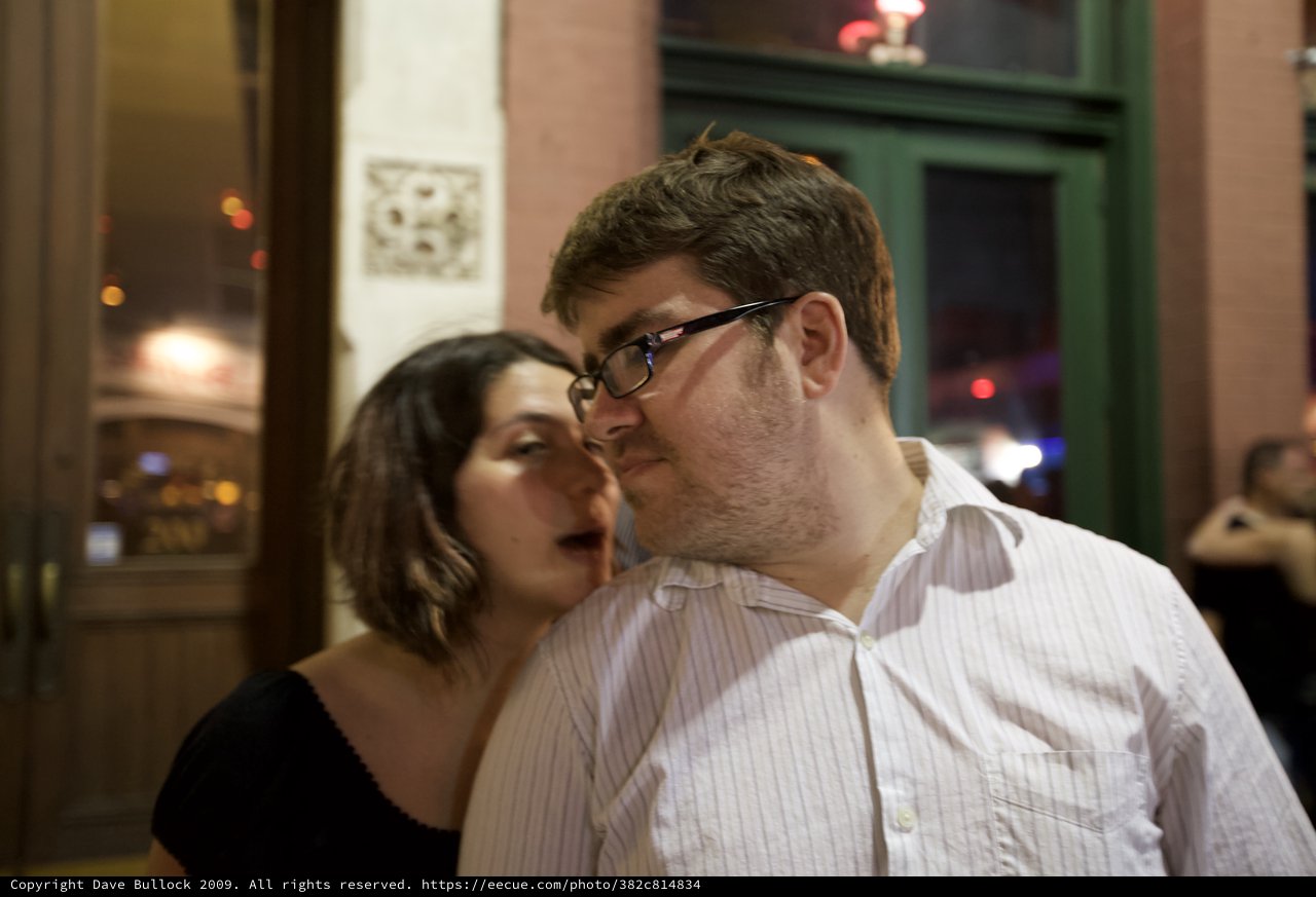 Playful Moment Outside an Austin Nightlife Venue