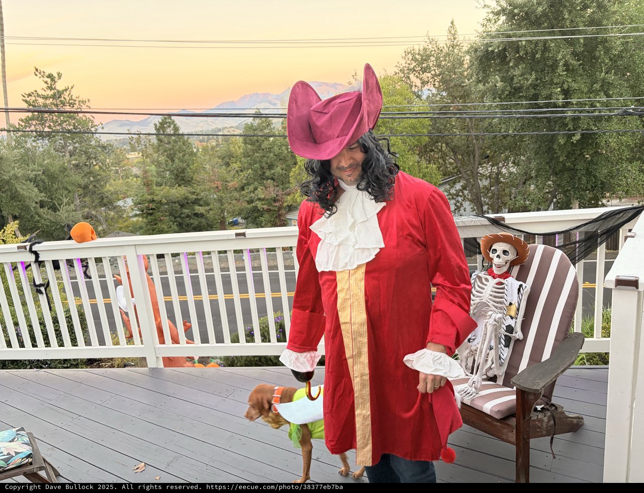 Captain Hook Pirate Costume on Suburban Deck