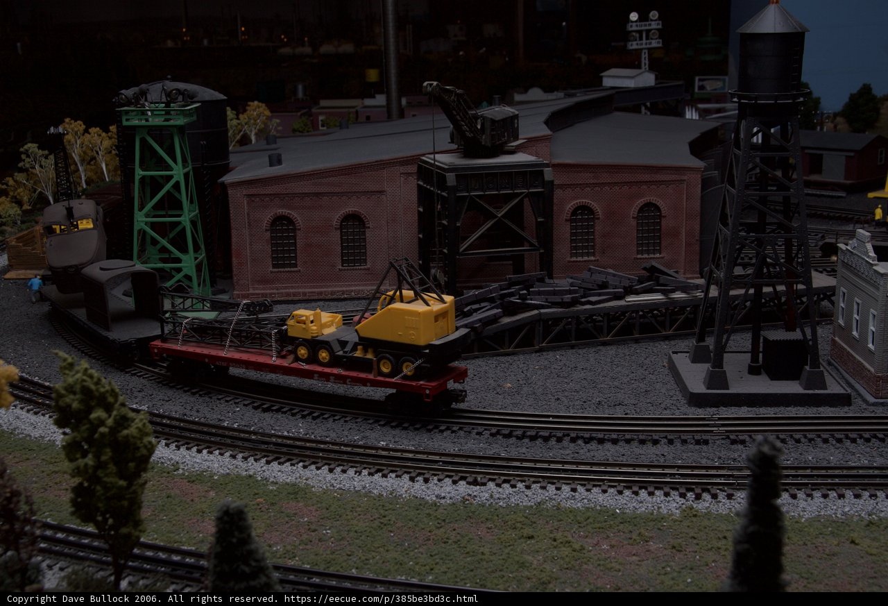 Train and Crane in a Miniature World