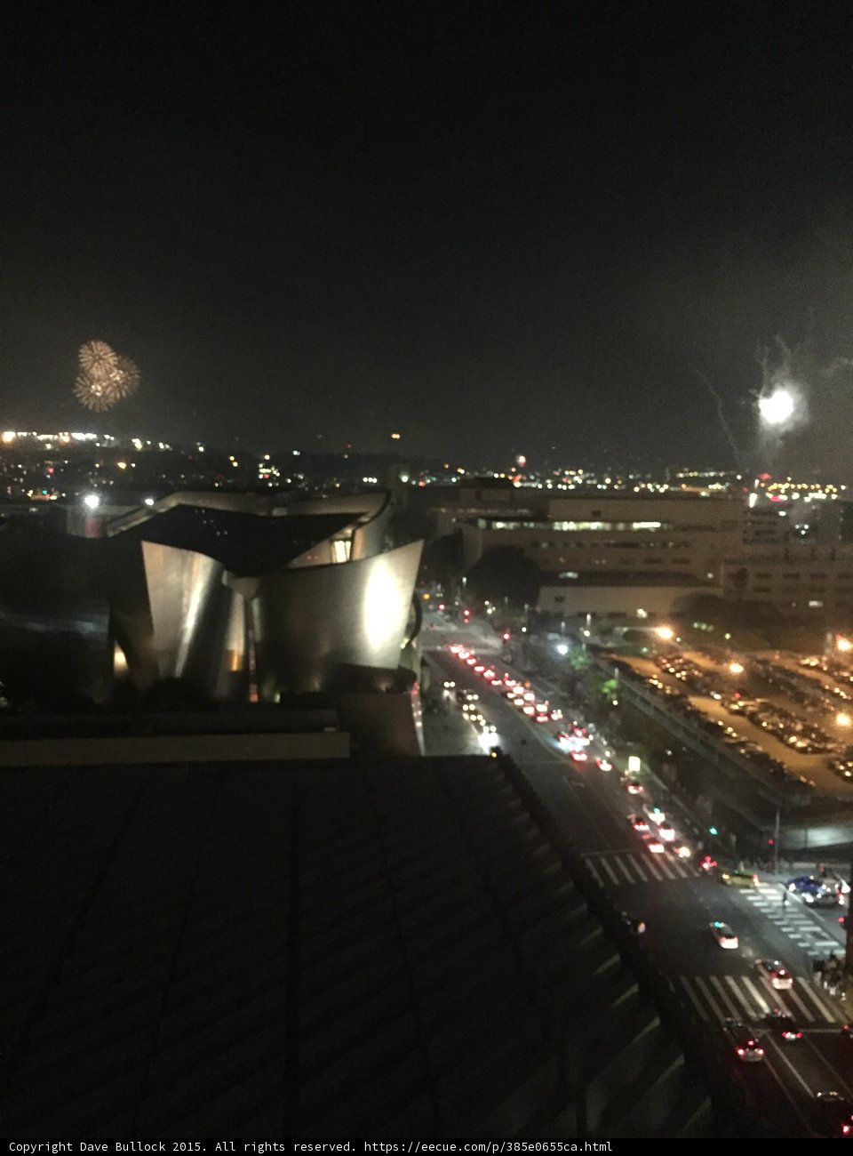 Disney Hall Distant Fireworks