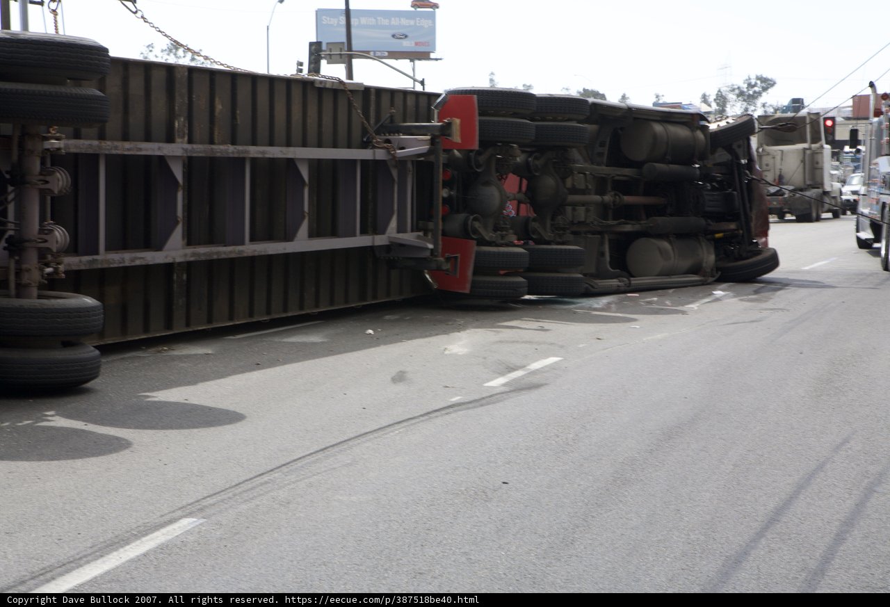 Overturned Truck on Road