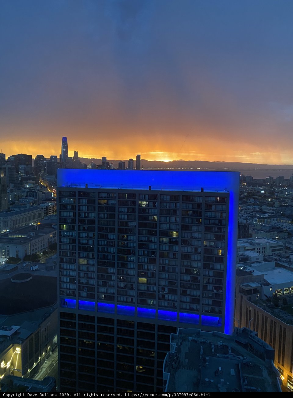 Blue Skyscraper in the Urban Horizon