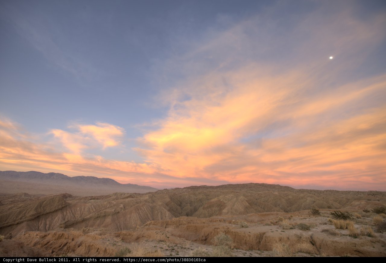 Moonlit Desert Sunset