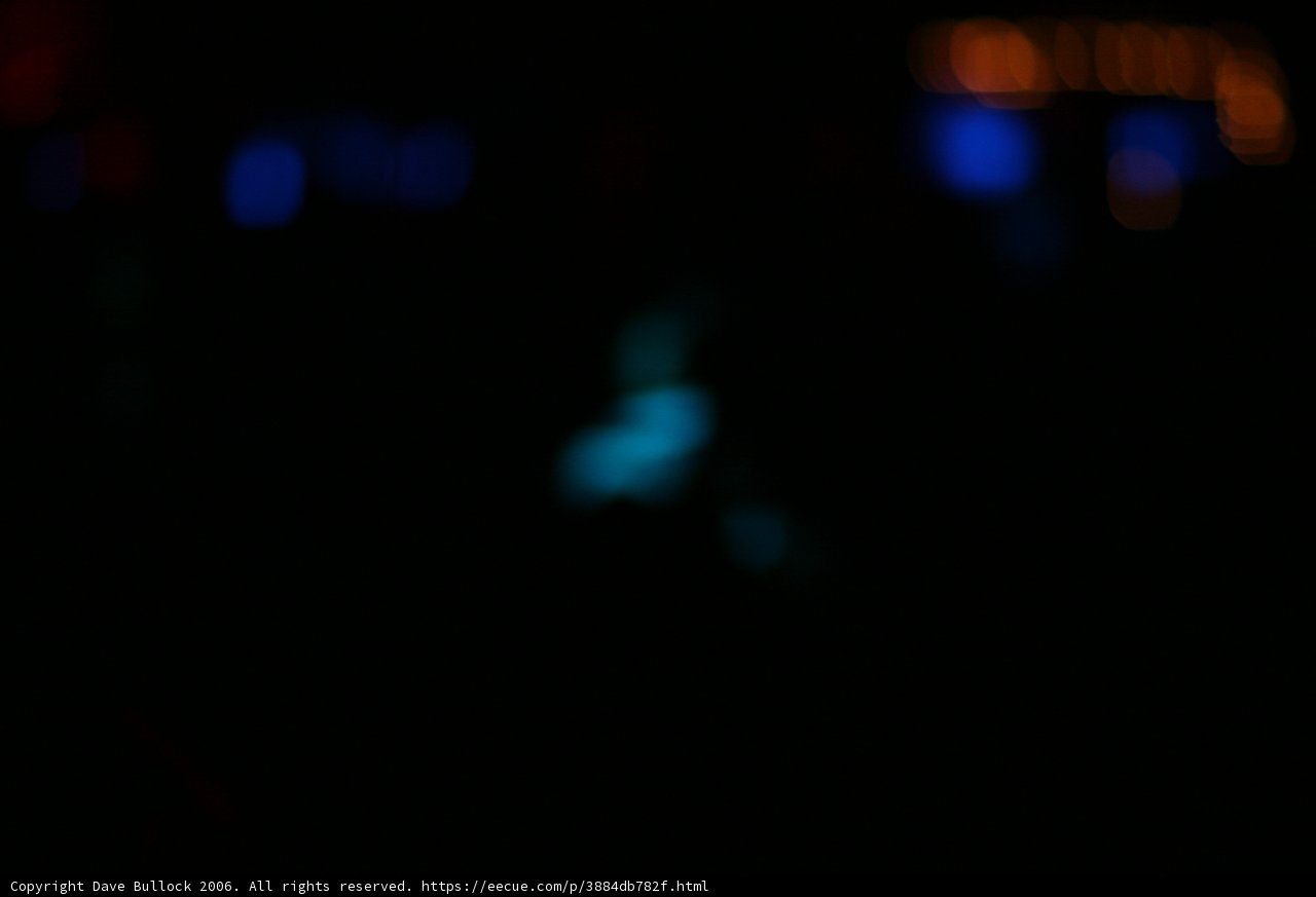 Blurry silhouette in neon lights