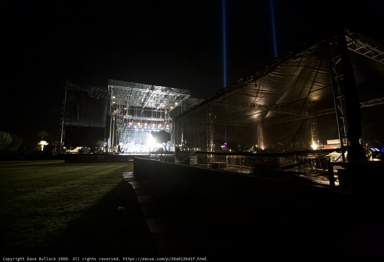 Bright Lights on Nighttime Stage