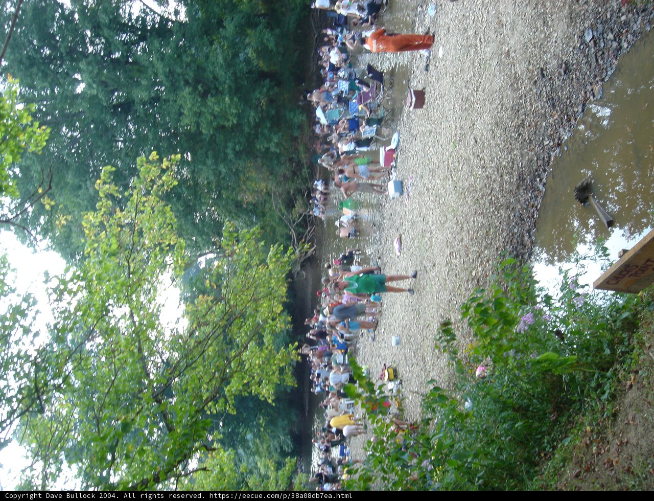 A Throng of Folks on a Gravel Road