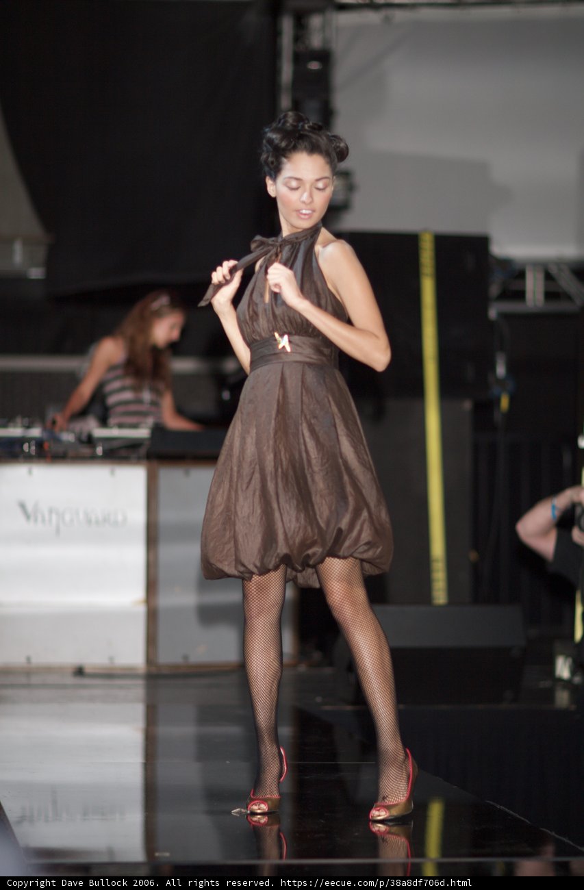Brown Dress on the Runway