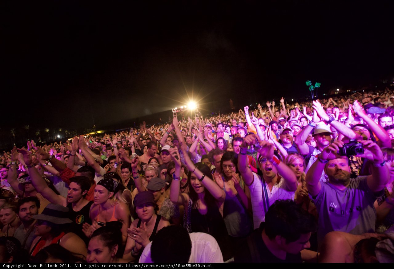 Coachella Night Sky Concert Crowd