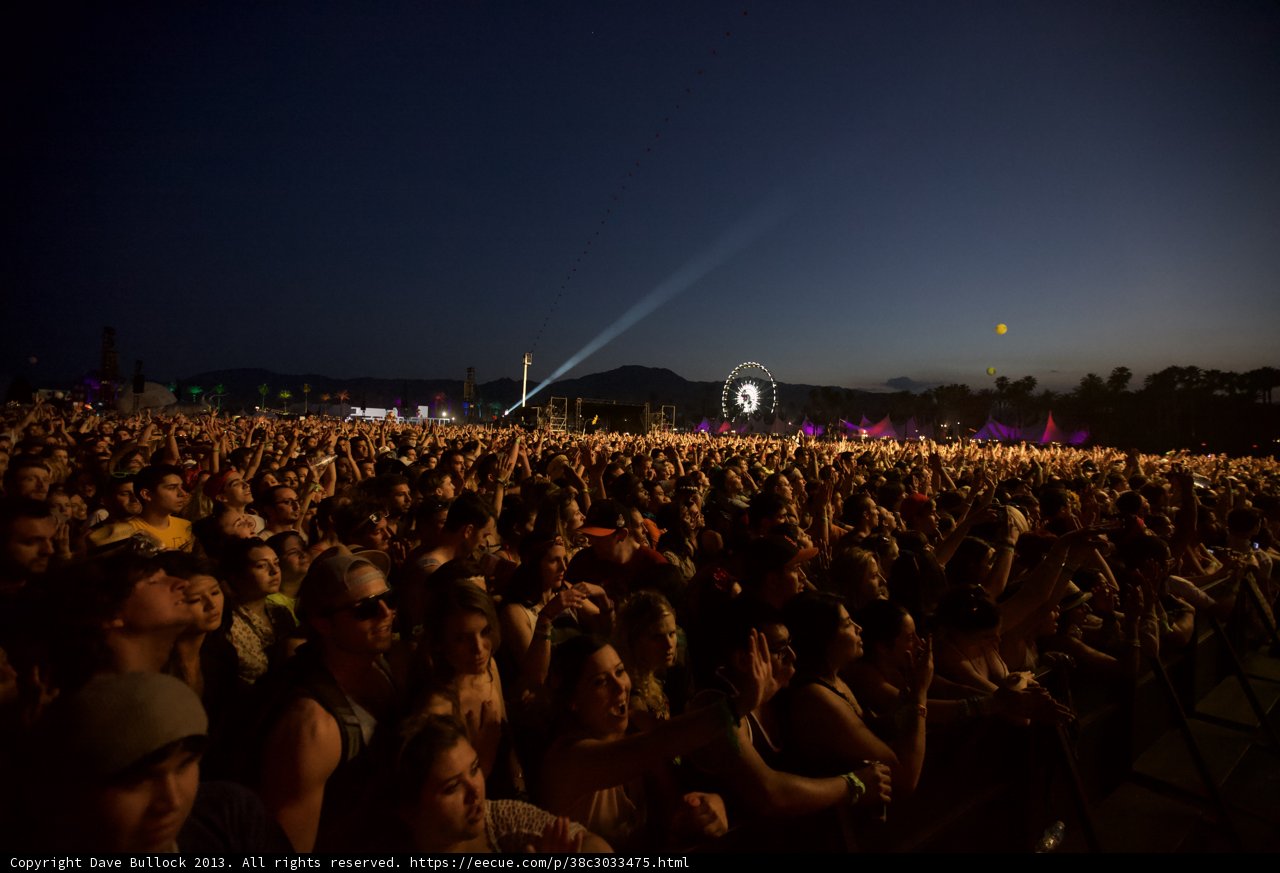 Nighttime Concert Crowd at Coachella