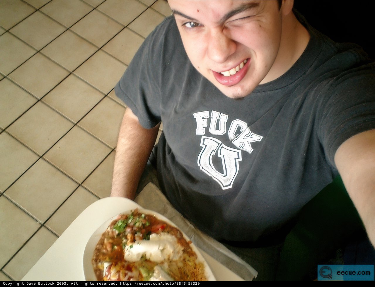 Smiling Dave B enjoying a delicious lunch
