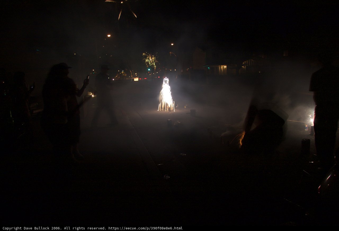 Celebrating Independence Day around a Bonfire