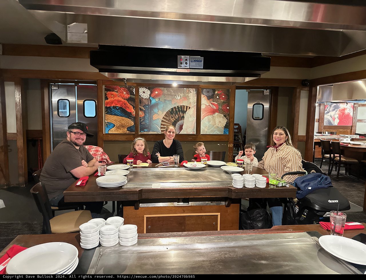 Family Dinner at Japanese Teppanyaki Restaurant
