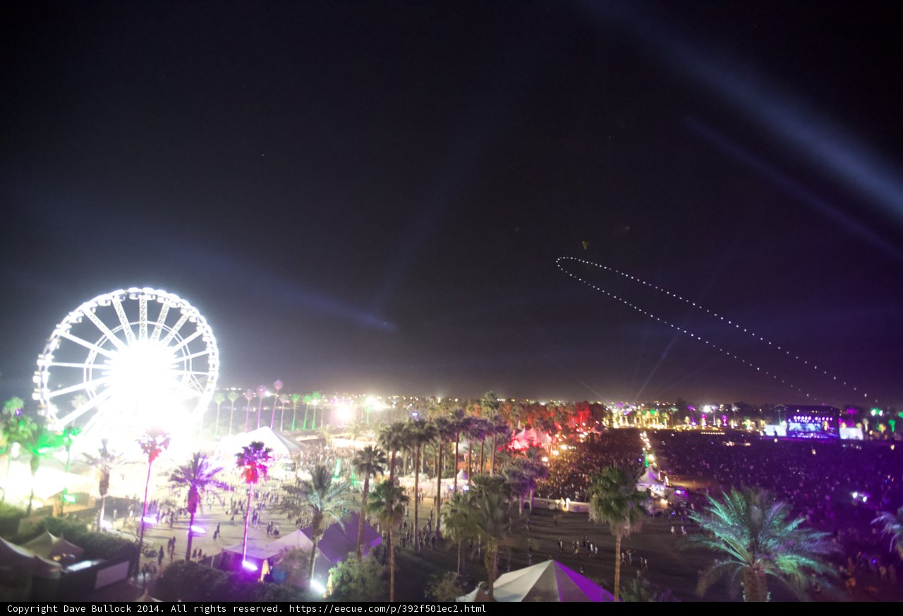 Lit-up Ferris Wheel at Coachella