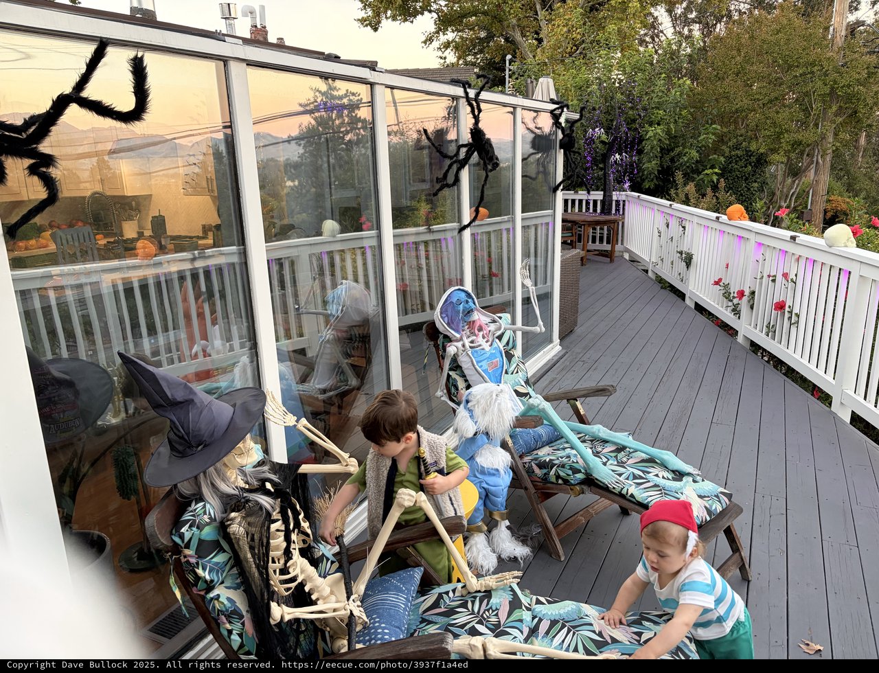 Halloween Outdoor Movie Night on Suburban Deck