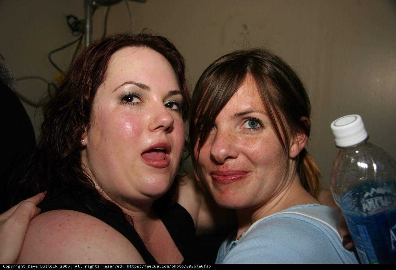 Two Friends Celebrating New Year's Eve 2005