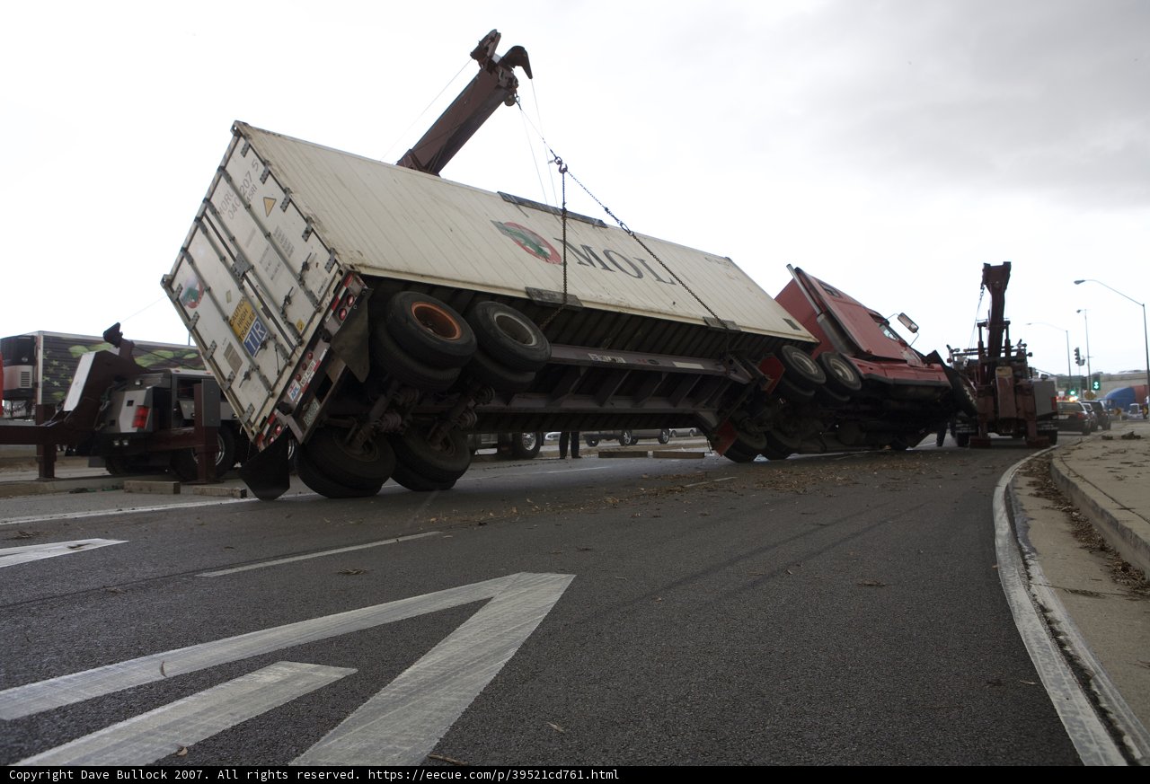 Road Mishap: Truck Overturned on Tarmac