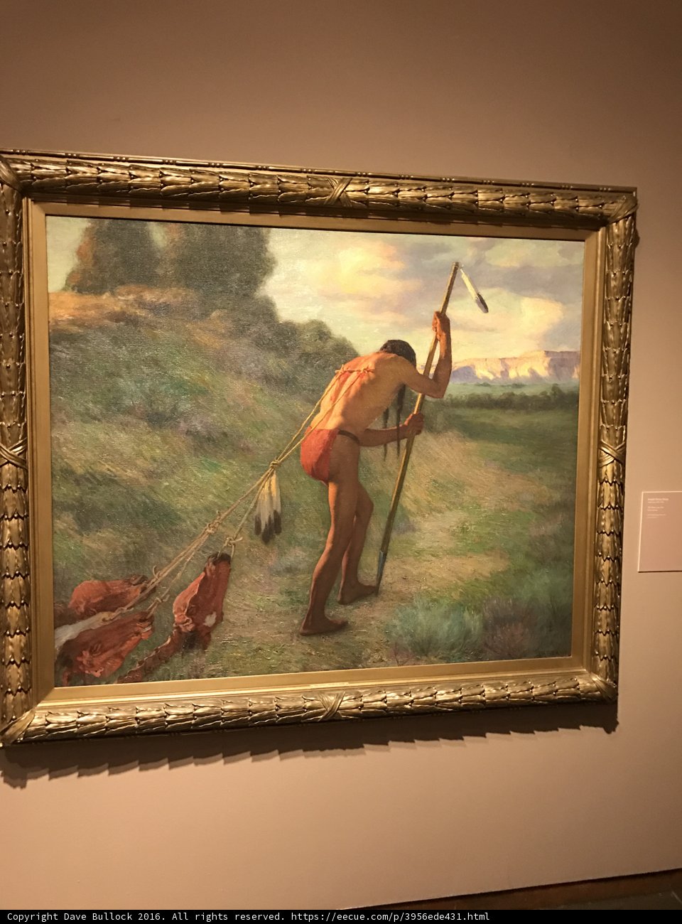 Native Man with Spear and Dog