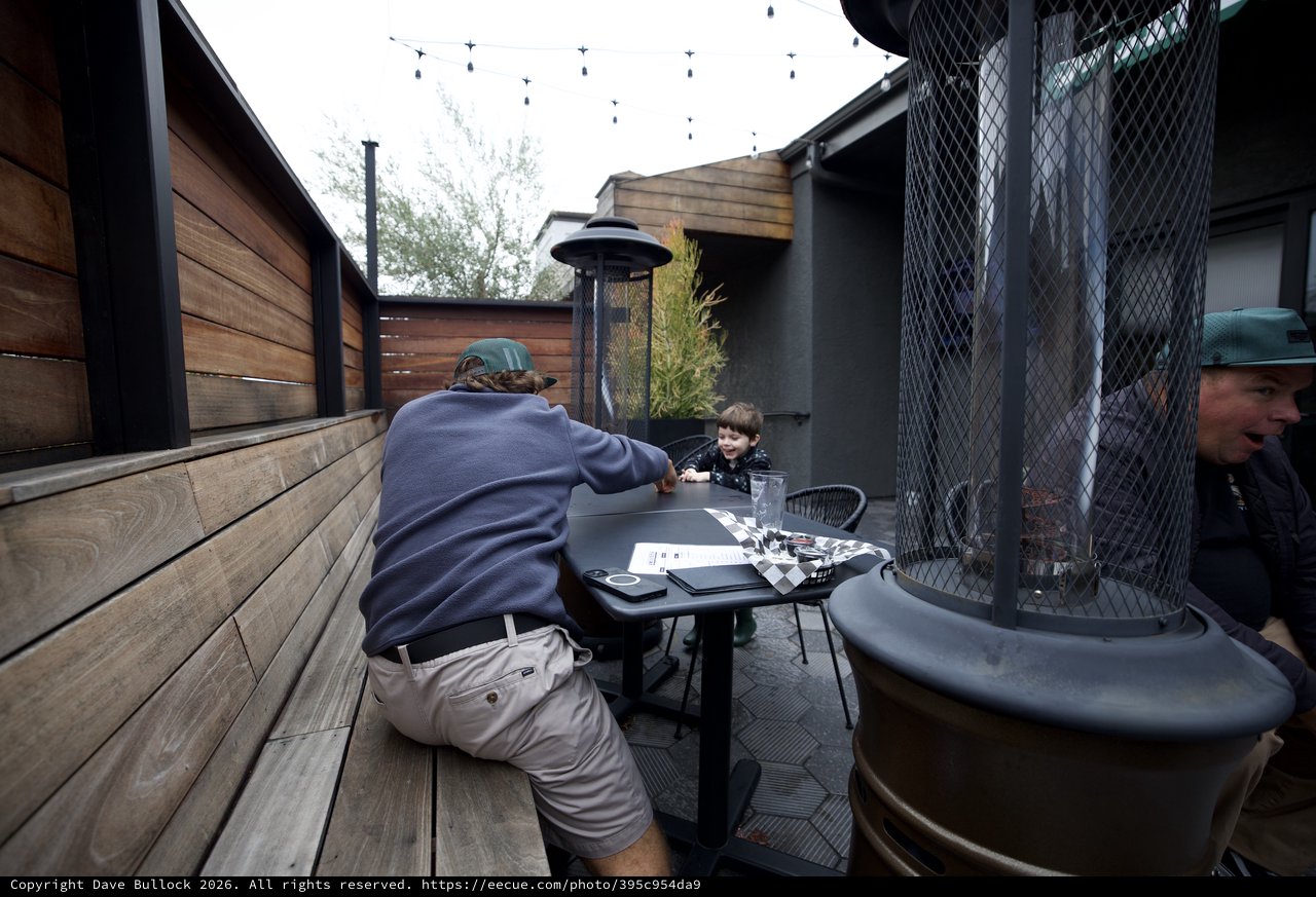 Family Dining on Modern Urban Patio